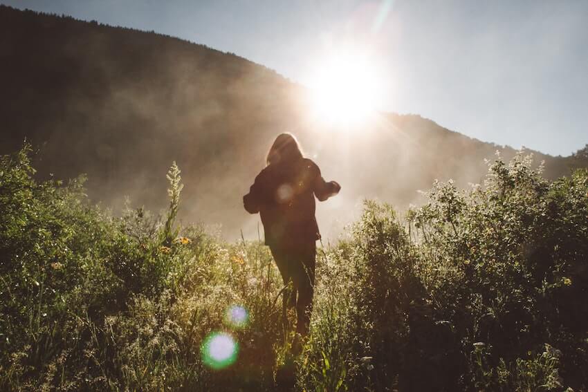 woman enjoying a walk in nature