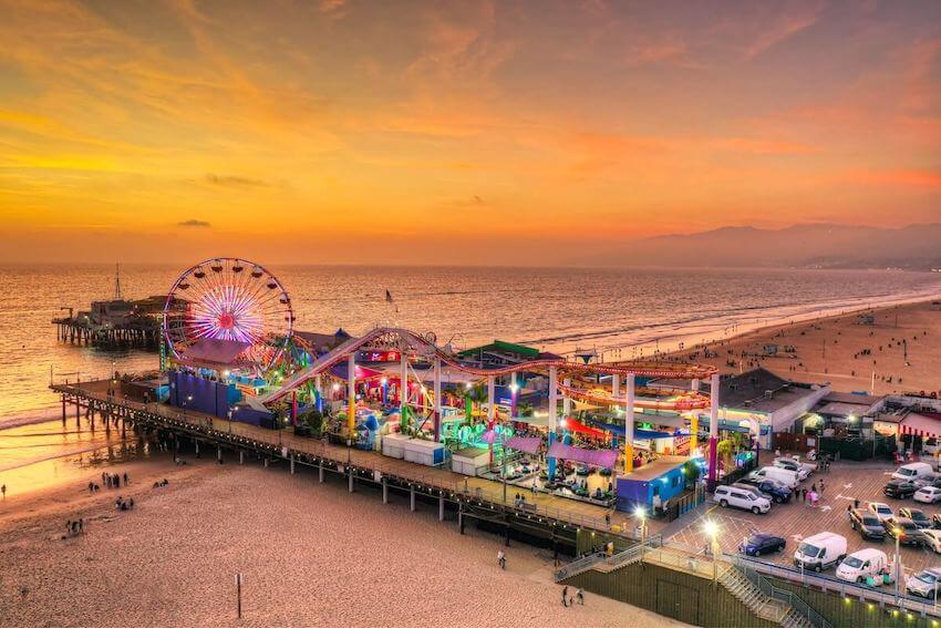 an amusement park on the boardwalk