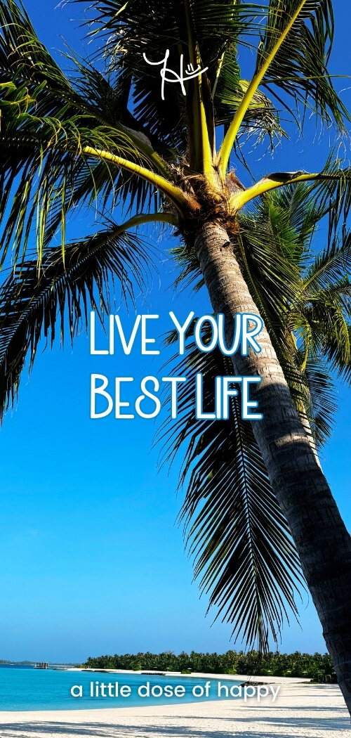 Inspirational blue aesthetic wallpaper from a little dose of happy (aldohappy.com) that says, "Live Your Best Life"