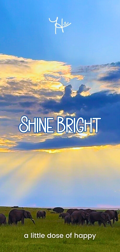 Inspirational blue aesthetic wallpaper from a little dose of happy (aldohappy.com) that says, "Shine Bright"