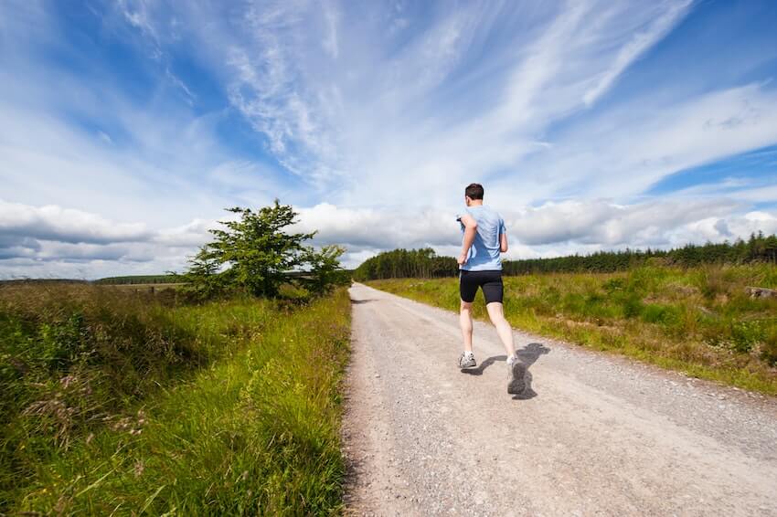 man running on a path