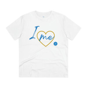 organic I ♥ me t-shirt in white - a little dose of happy