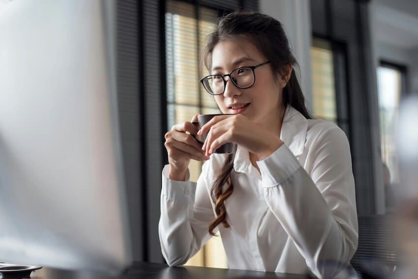 woman feeling hopeful about her future and its possibilities