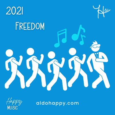 cartoon image by a little dose of happy representing the 2021 song "Freedom"