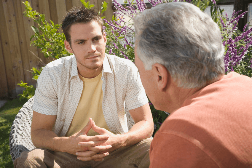 man listening with empathy