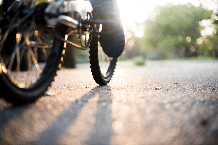 person riding a bike