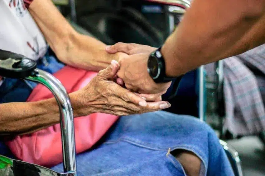 hands embracing