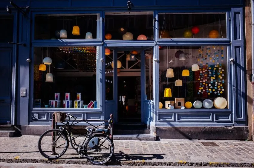 a cute local shop's storefront