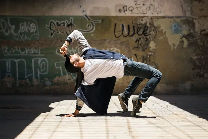 man dancing in the street