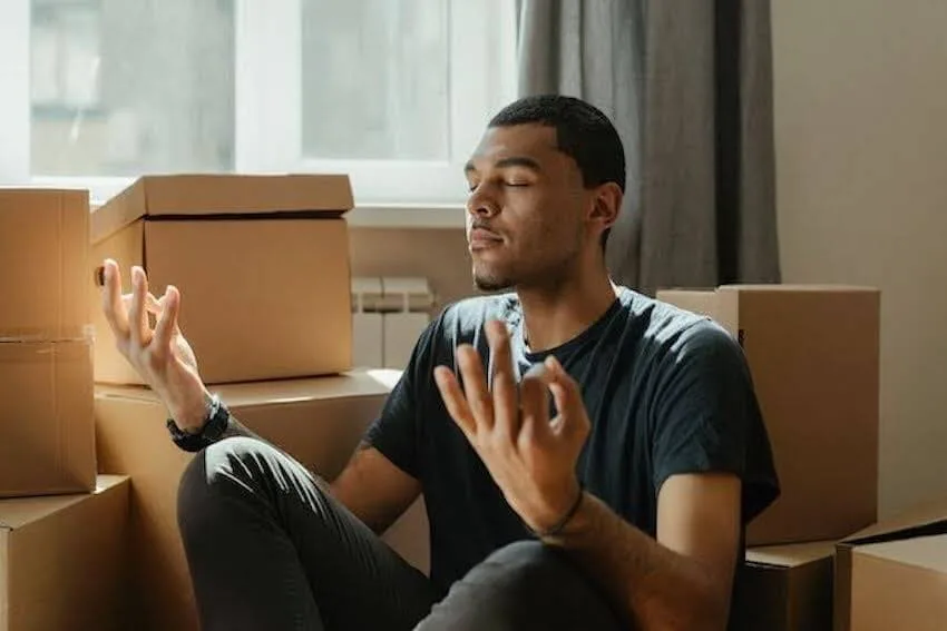 Man sitting and meditating