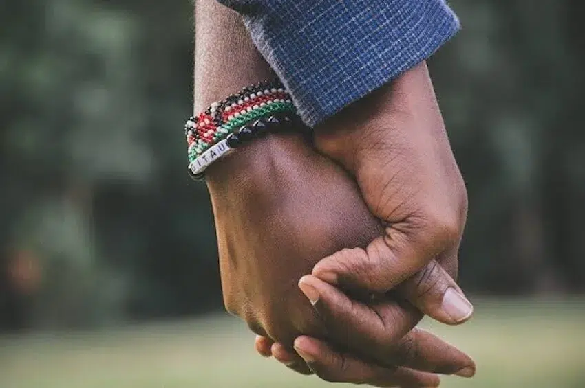 two hands holding