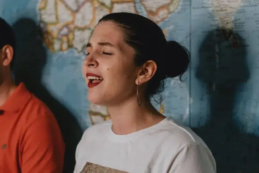 woman singing